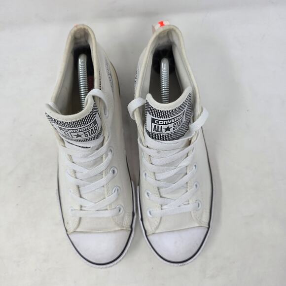 Converse Chuck Taylor All Star Mid White Canvas Sneakers Youth 5 - Picture 4 of 8